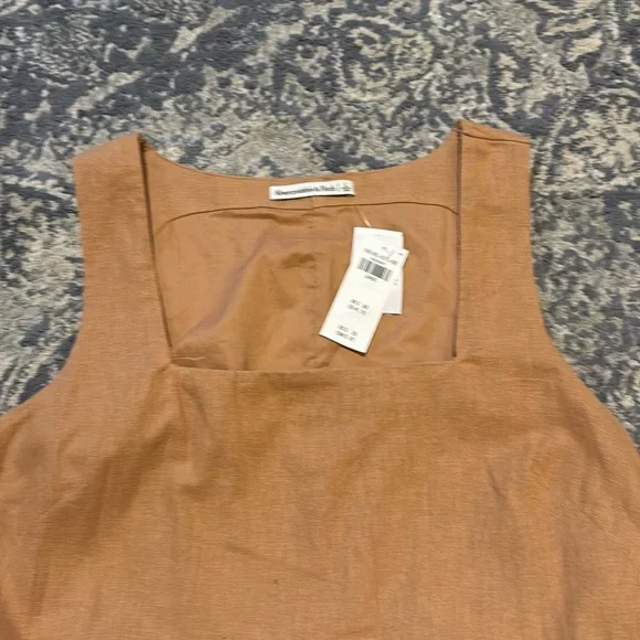 Abercrombie & Fitch linen Squareneck dress Size Large - Picture 4 of 13